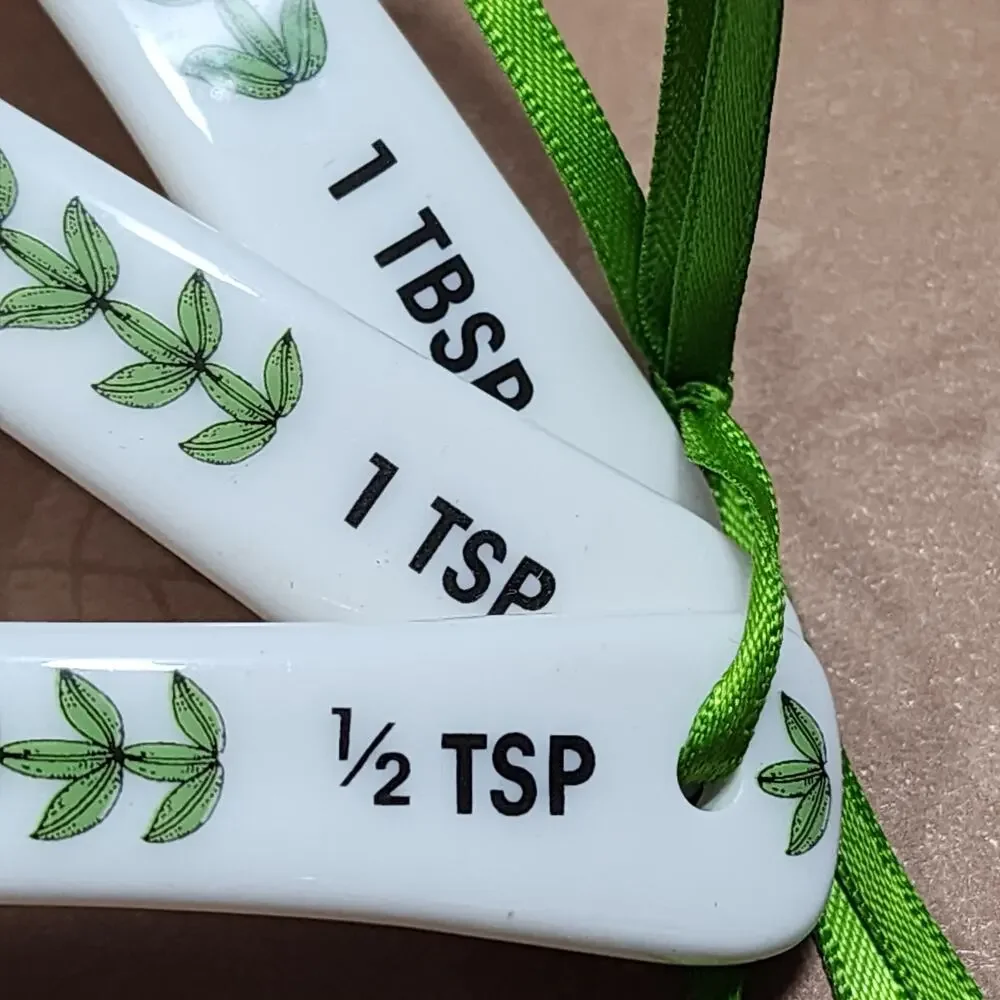 Portmeirion Botanic Garden Measuring Spoons Set of 3 Missing 1/4tsp Porcelain